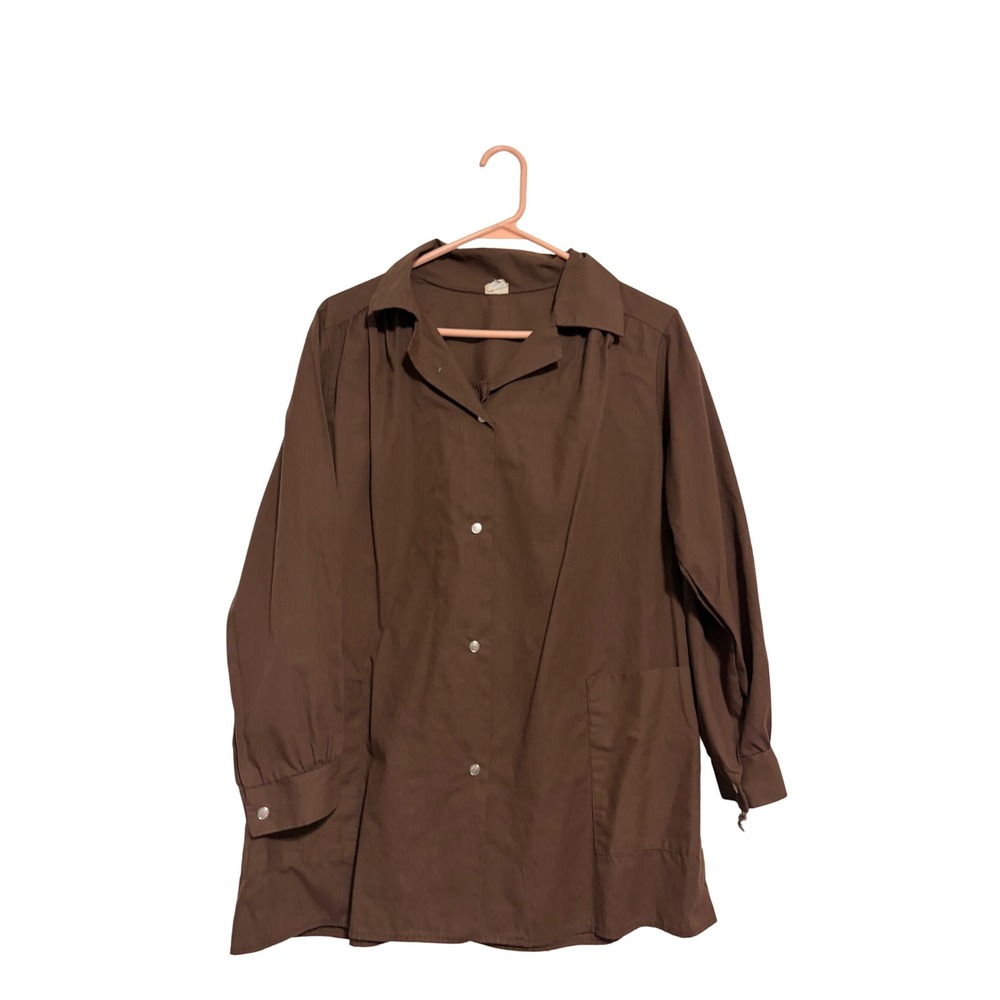 Artistic Creation Smock Top Vintage Brown Button Up Chore Jacket Medium